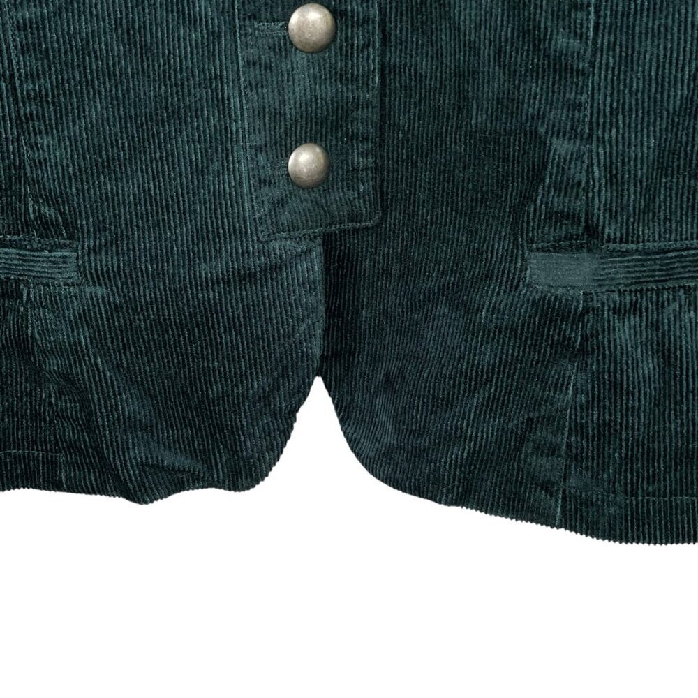 INC Petite Dark Green Corduroy Military Jacket Lined Cropped M - Picture 8 of 13